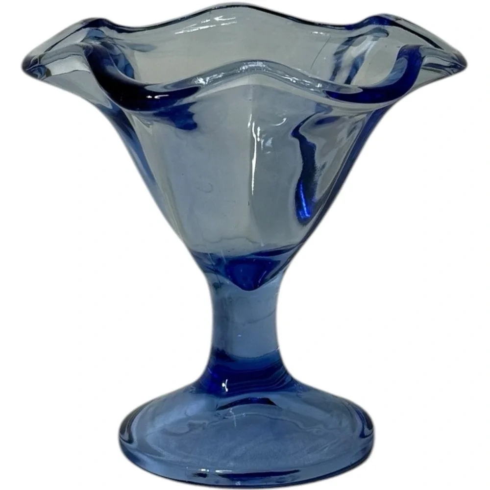 Vintage Bormioli Rocco‎ Fidenza Primavera Sapphire Blue Glass Dessert Bowl Italy